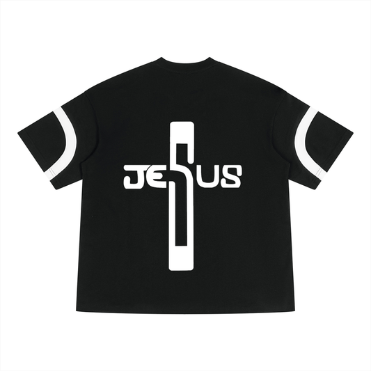 Jesus Unisex Color Block V-Neck T-Shirt