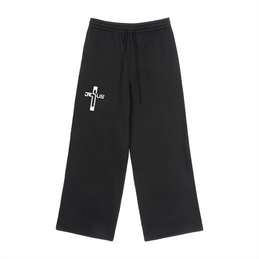 Jesus Fleece Drawstring Straight-Leg Sweatpants